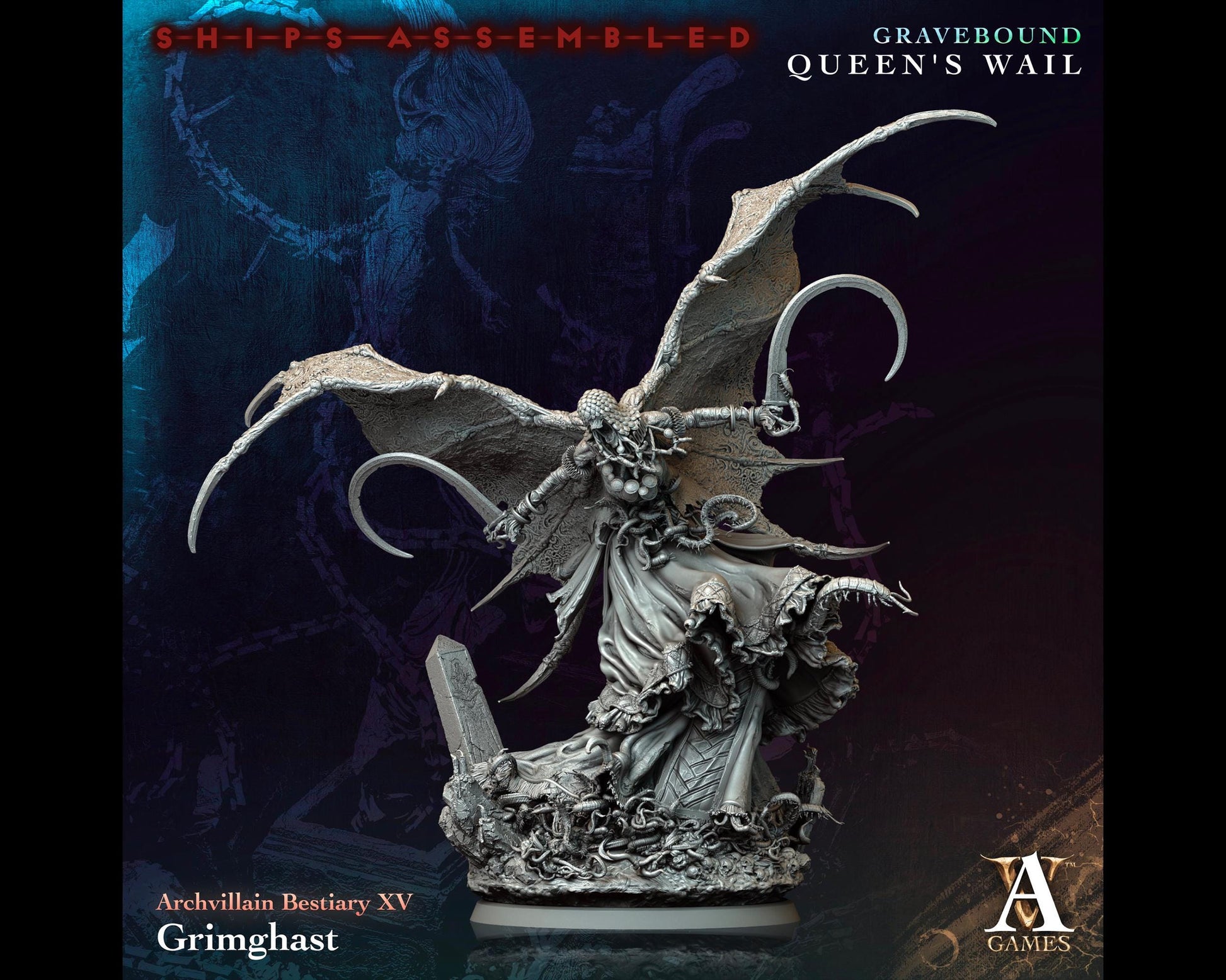 Grimghast - Gravebound: Queen's Wail - Highly Detailed Resin 8k 3D Printed Miniature