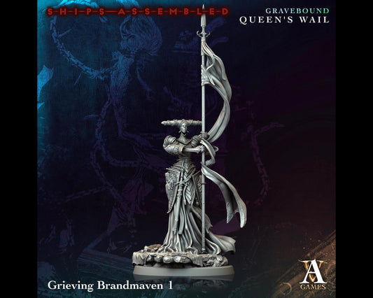 Grieving Brandmaven 1 - Gravebound: Queen's Wail - Highly Detailed Resin 8k 3D Printed Miniature