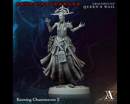 Keening Chantmaven 2 - Gravebound: Queen's Wail - Highly Detailed Resin 8k 3D Printed Miniature