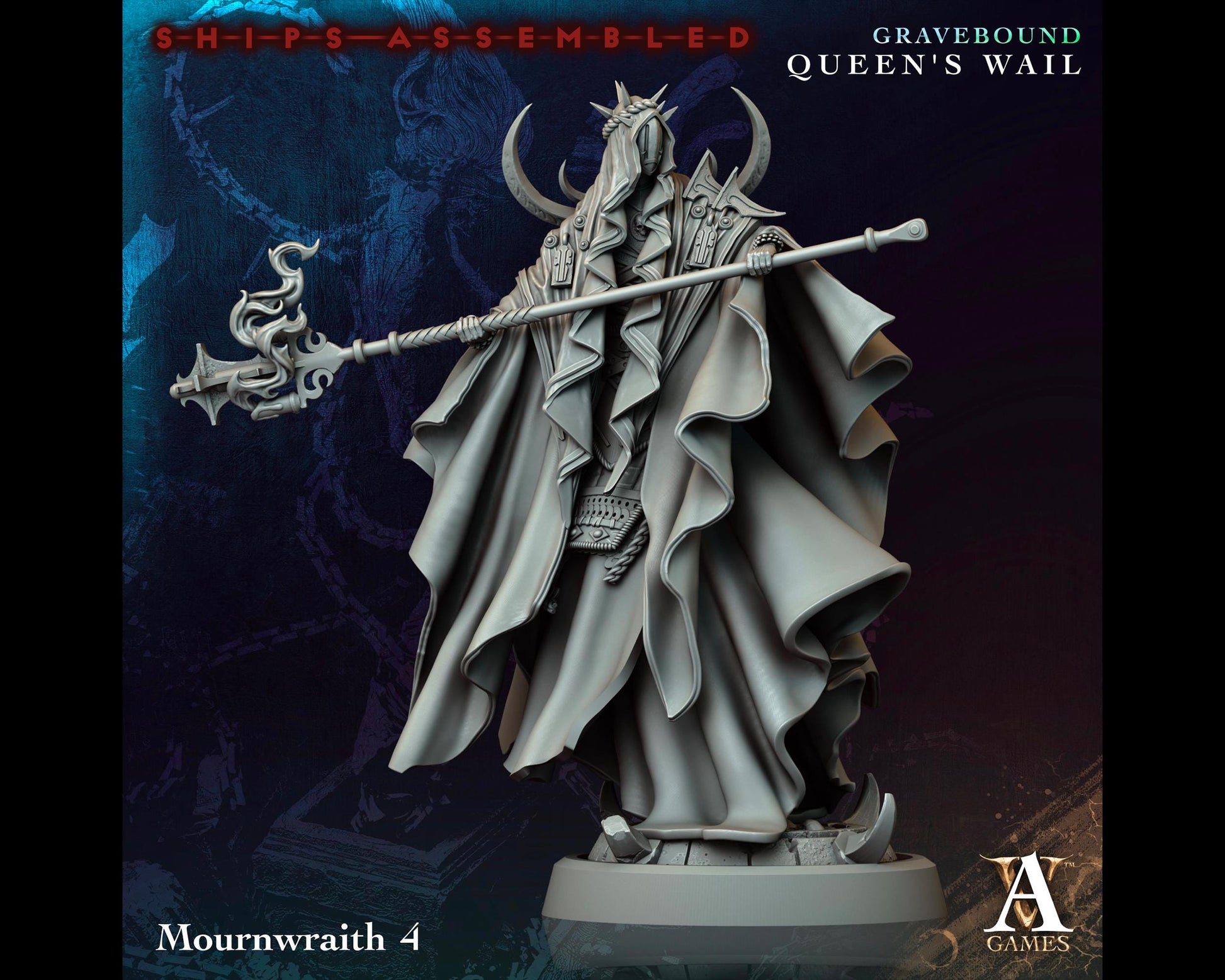 Mournwraith 4 - Gravebound: Queen's Wail - Highly Detailed Resin 8k 3D Printed Miniature