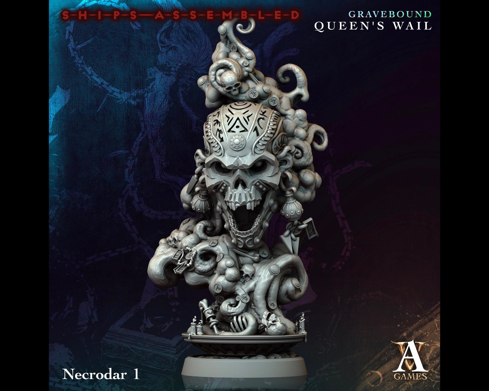 Necrodar 1 - Gravebound: Queen's Wail - Highly Detailed Resin 8k 3D Printed Miniature