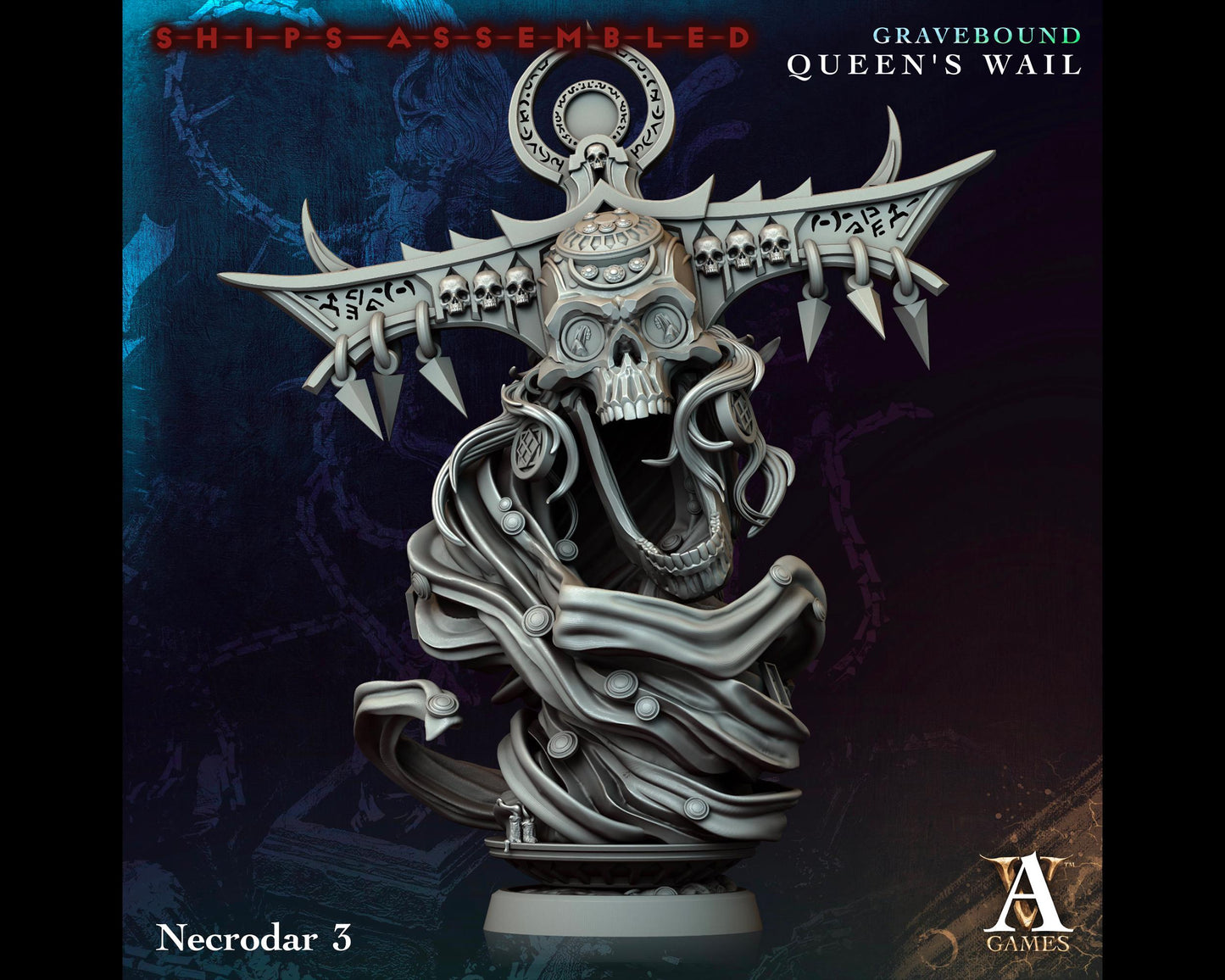 Necrodar 3 - Gravebound: Queen's Wail - Highly Detailed Resin 8k 3D Printed Miniature