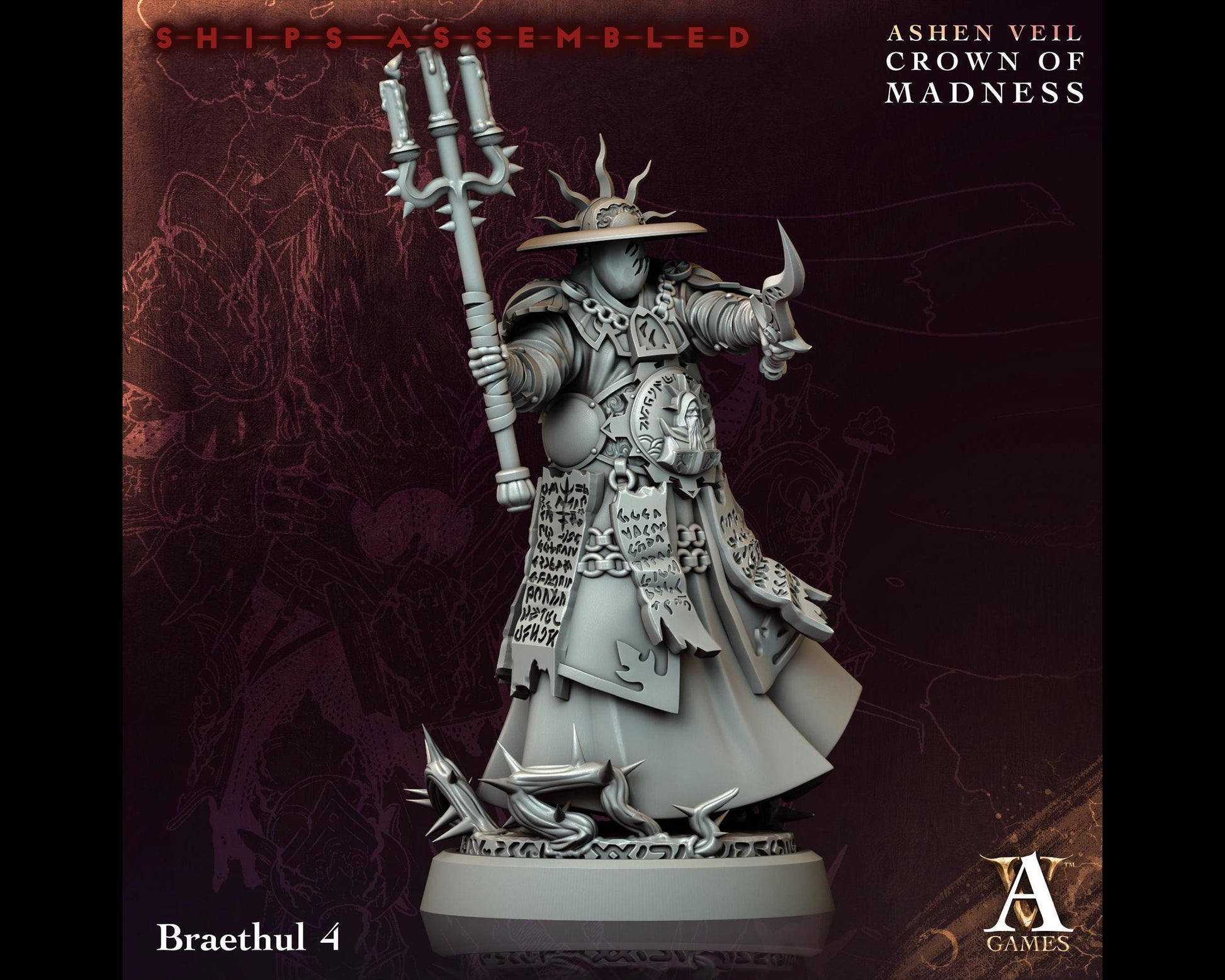 Braethul 4 - Crown of Madness - Highly Detailed Resin 8k 3D Printed Miniature