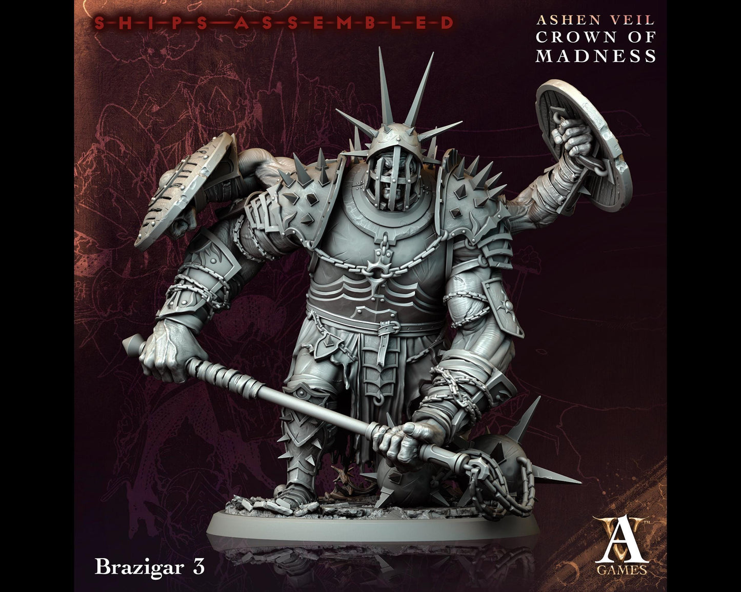 Brazigar 3 - Crown of Madness - Highly Detailed Resin 8k 3D Printed Miniature