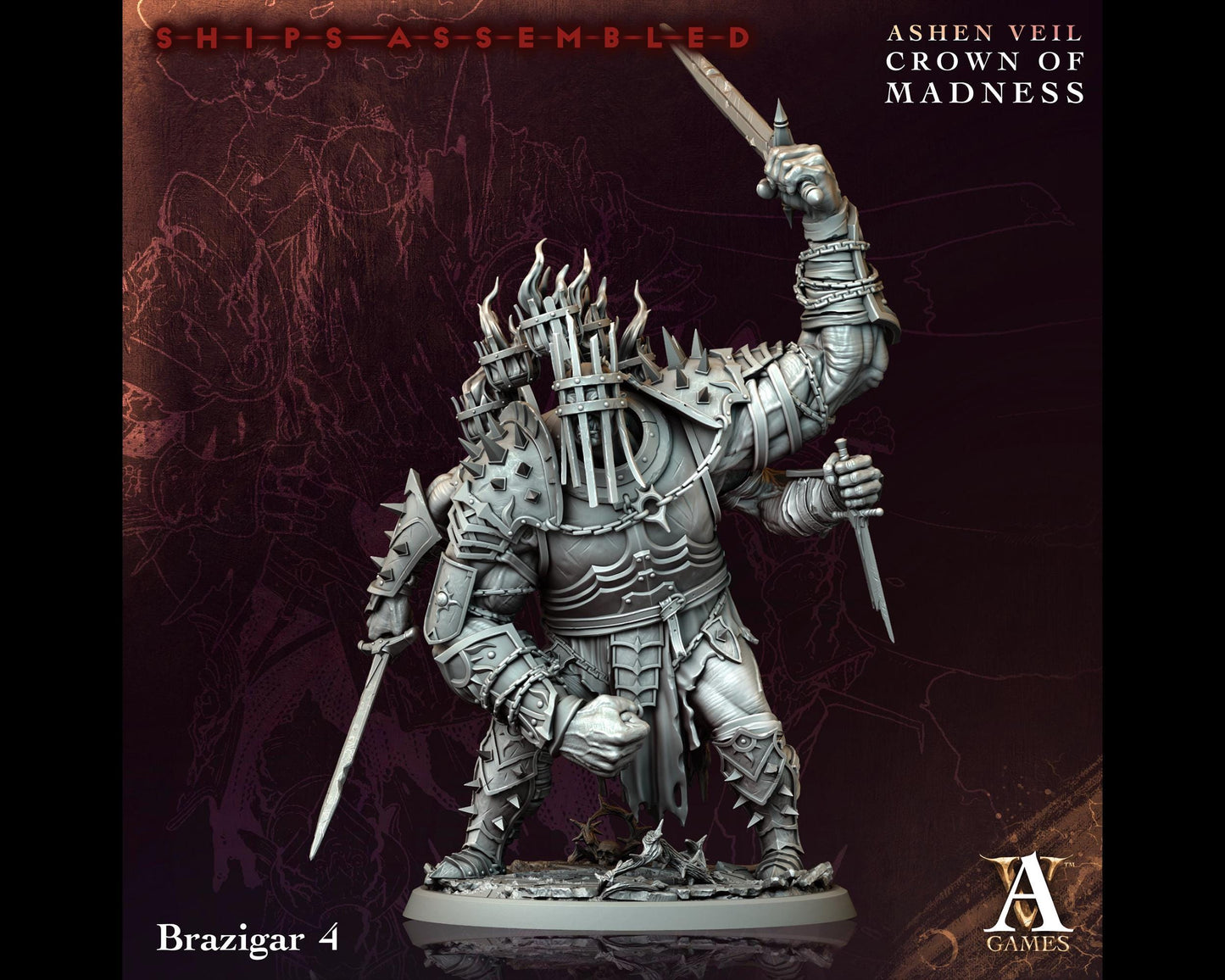 Brazigar 4 - Crown of Madness - Highly Detailed Resin 8k 3D Printed Miniature