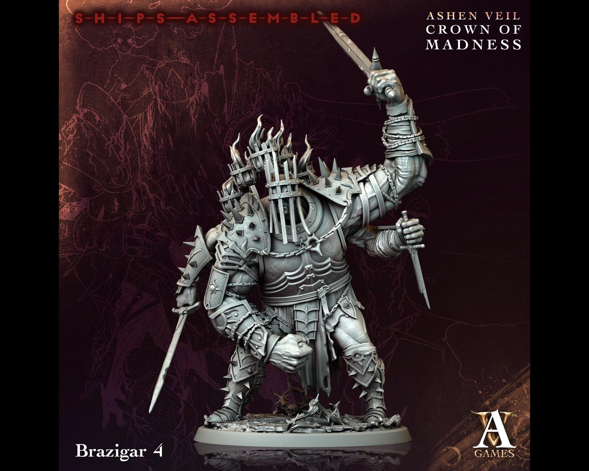 Brazigar 4 - Crown of Madness - Highly Detailed Resin 8k 3D Printed Miniature