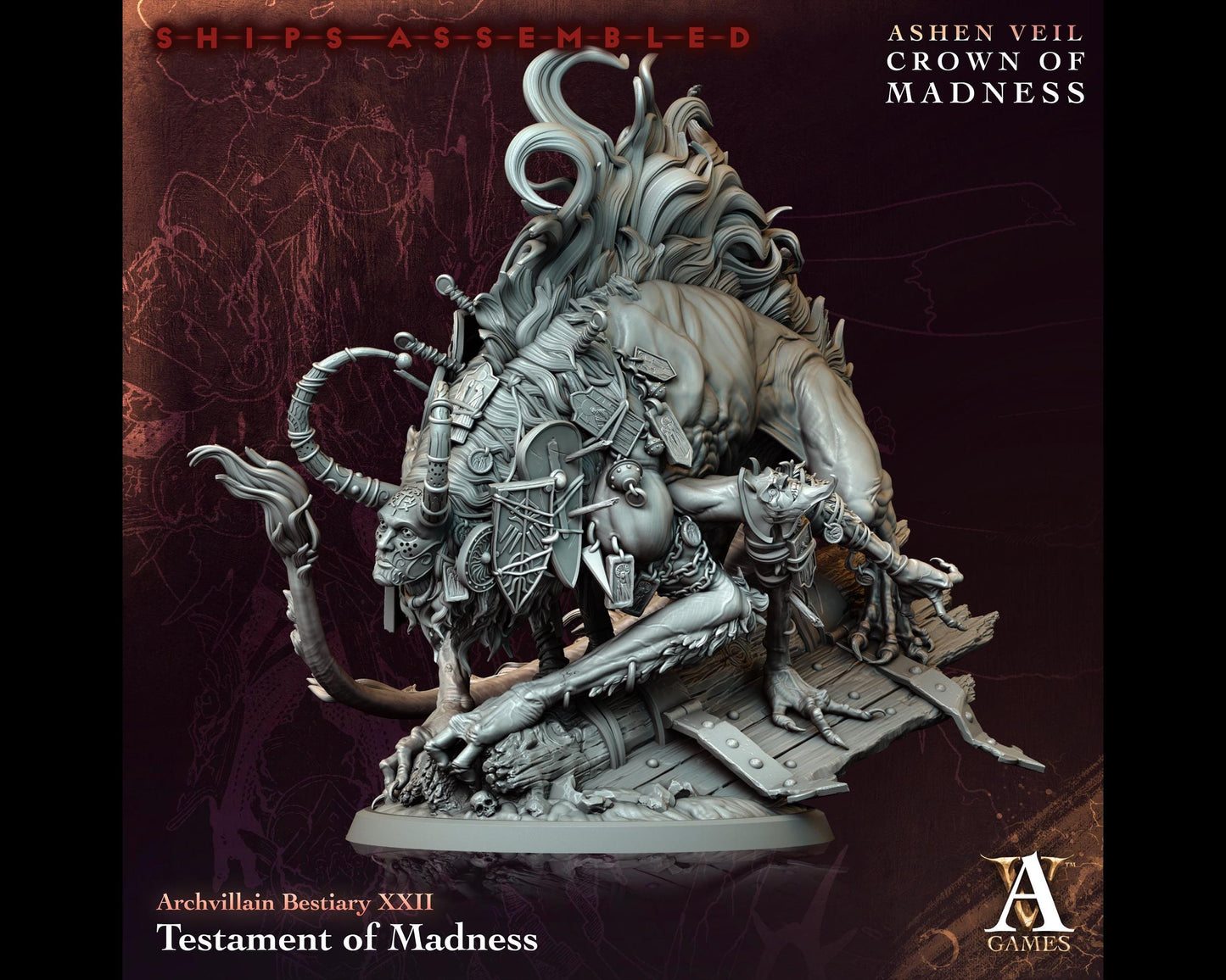 Testament of Madness - Crown of Madness - Highly Detailed Resin 8k 3D Printed Miniature