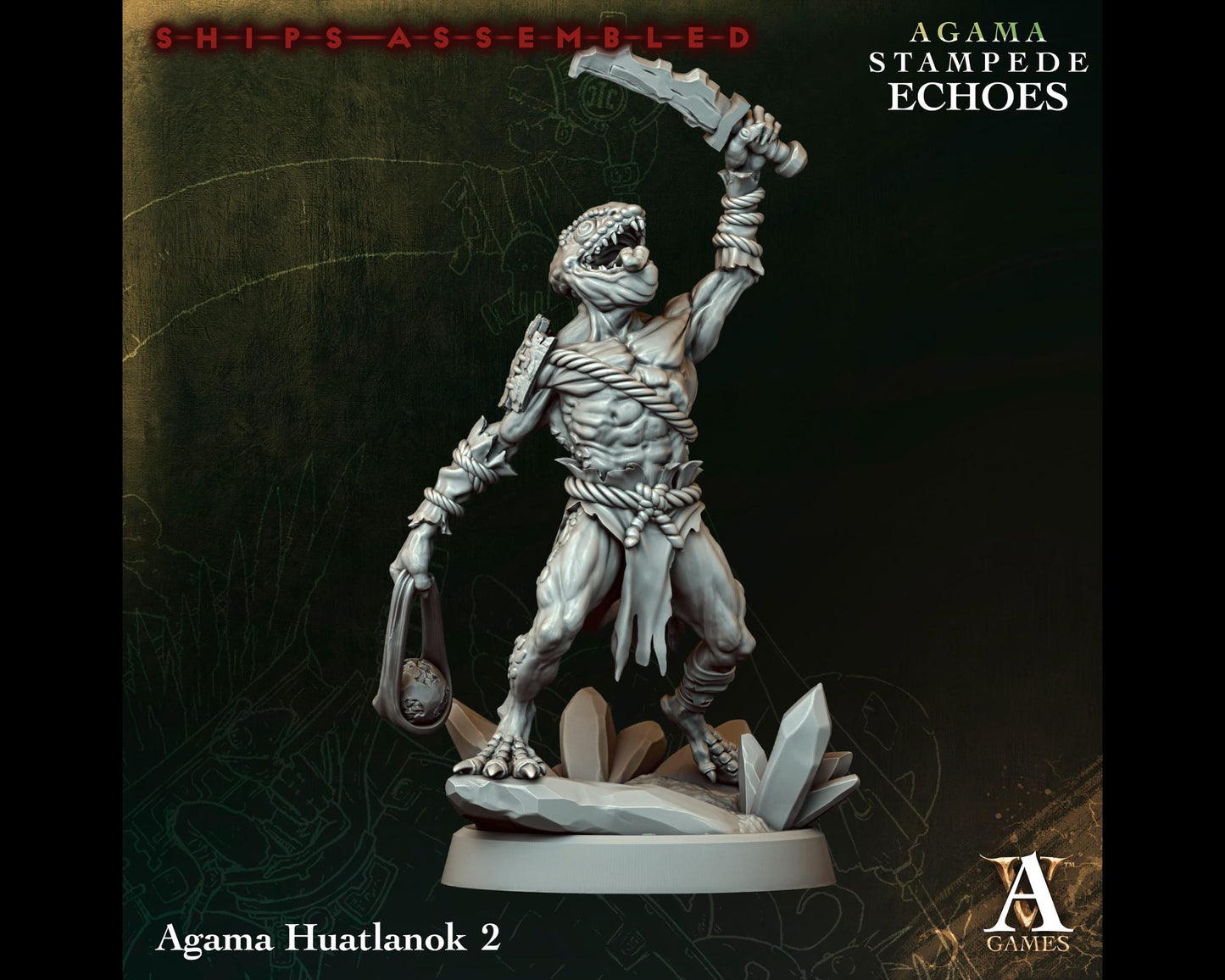 Huatlanok 2 - Stampede Echoes - Highly Detailed Resin 8k 3D Printed Miniature