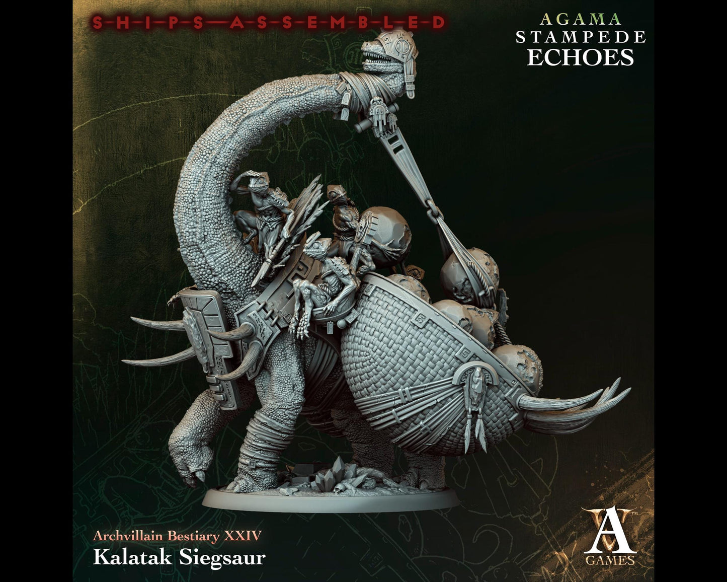 Kalatak Siegsaur- Stampede Echoes - Highly Detailed Resin 8k 3D Printed Miniature