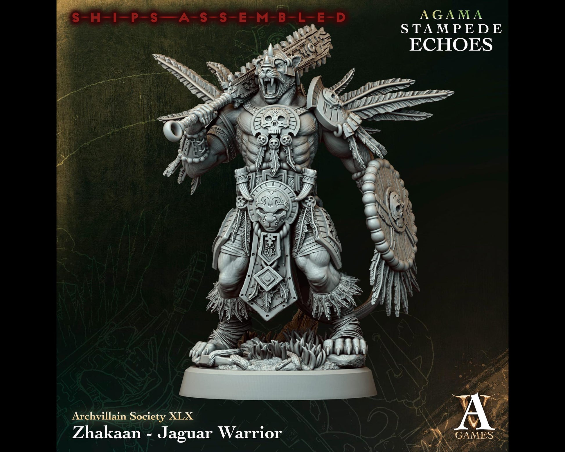 Zhakaan, Jaguar Warrior - Leonin/Tabaxi Barbarian/Fighter - Stampede Echoes - Highly Detailed Resin 8k 3D Printed Miniature