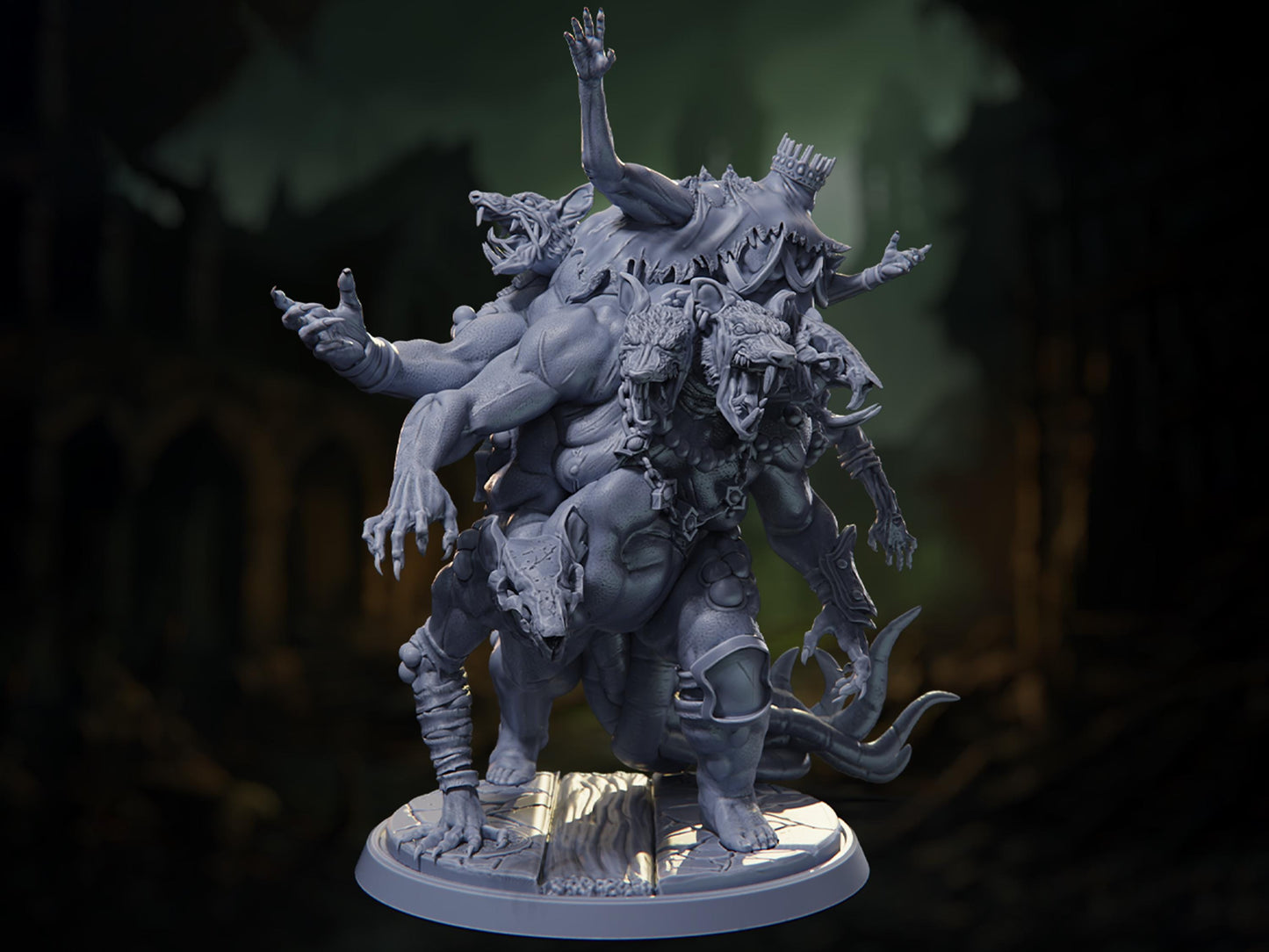 Rat King - Death by Plague - Highly Detailed Resin 8k 3D Printed Miniature