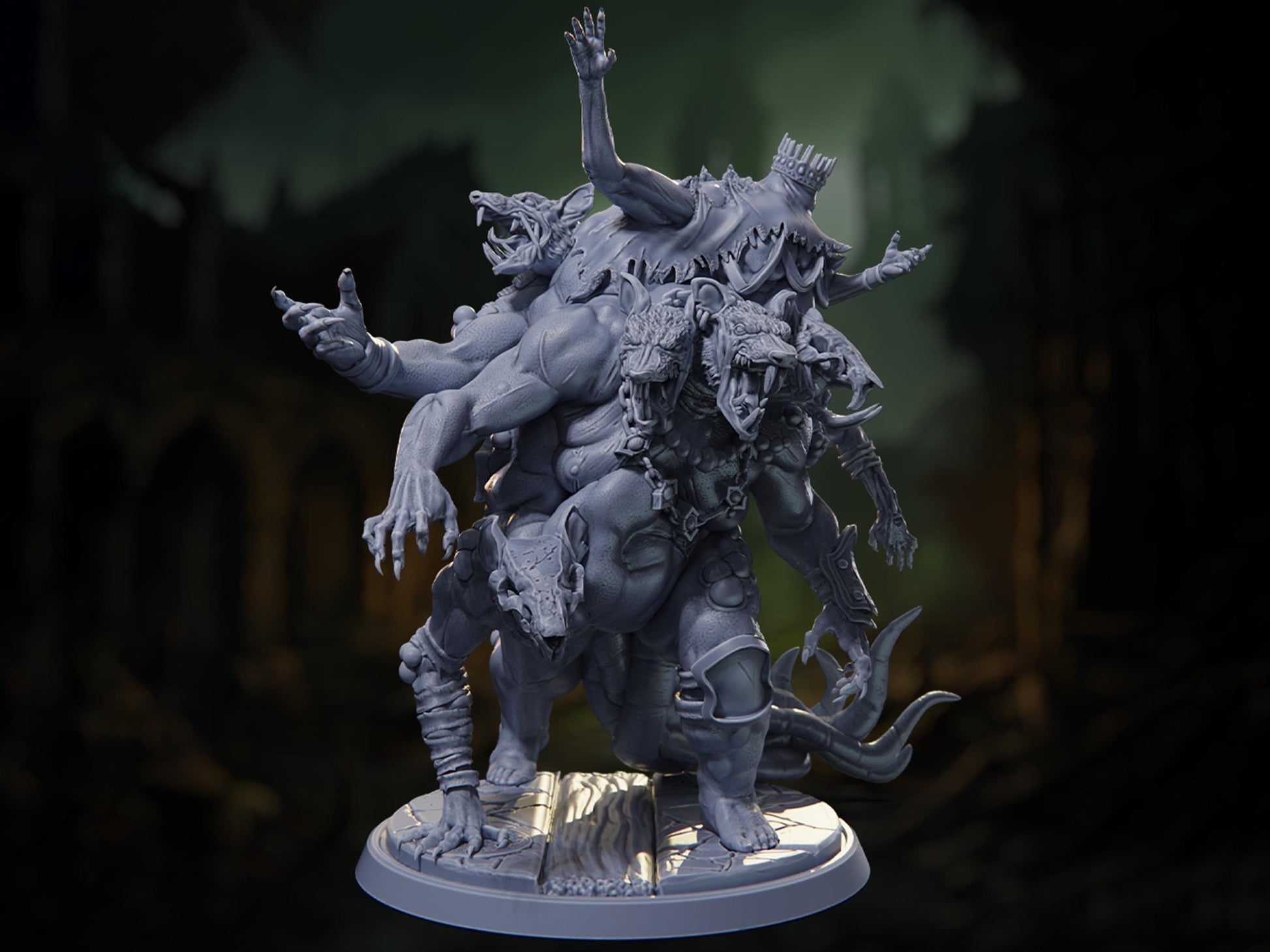 Rat King - Death by Plague - Highly Detailed Resin 8k 3D Printed Miniature