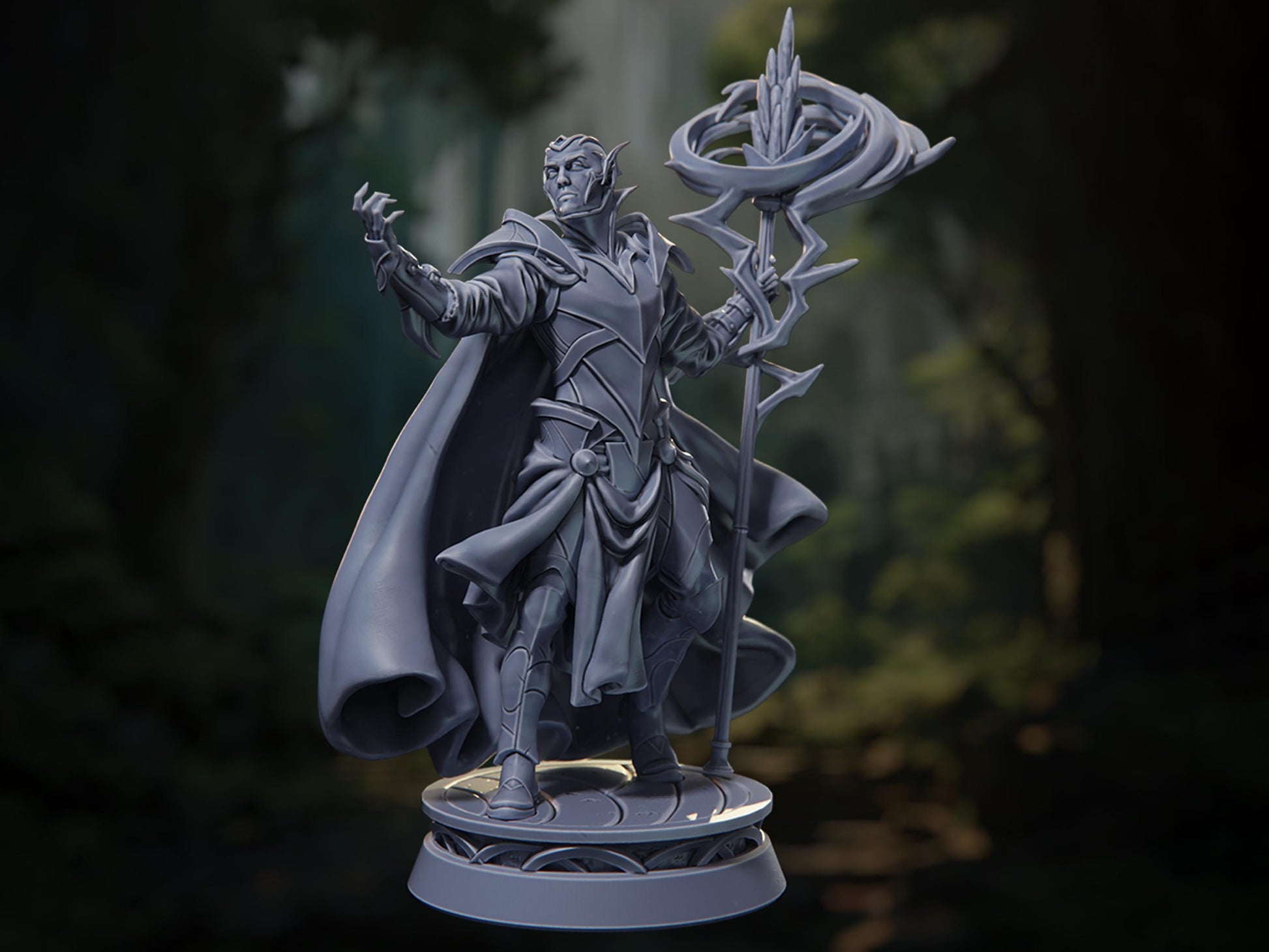 Al'Fanor High Mage - Elf Wizard/Sorcerer - Fall of the Eternal Kings - Highly Detailed Resin 8k 3D Printed Miniature