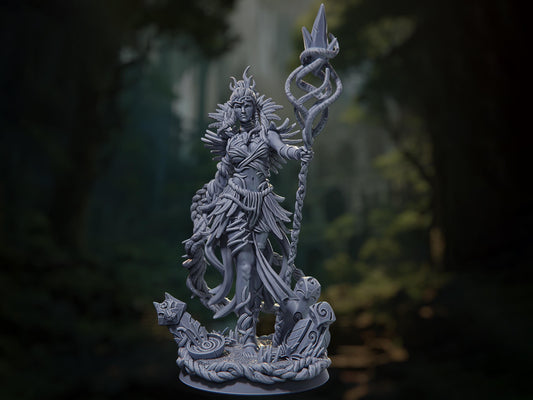 Ellen'El, The Grovekeeper - Elf Druid/Sorcerer - Fall of the Eternal Kings - Highly Detailed Resin 8k 3D Printed Miniature