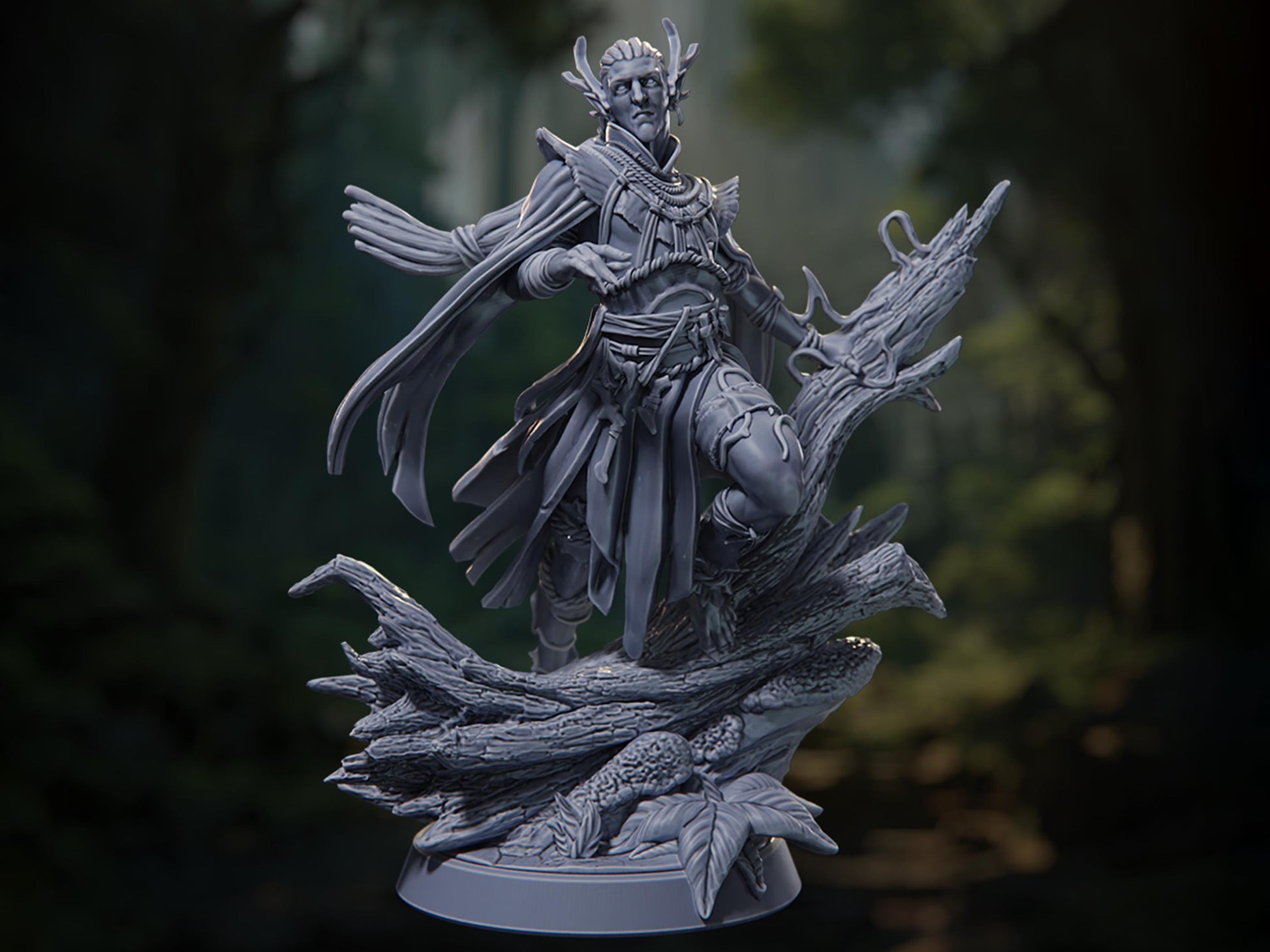 Elven Shaman - Fall of the Eternal Kings - Highly Detailed Resin 8k 3D Printed Miniature