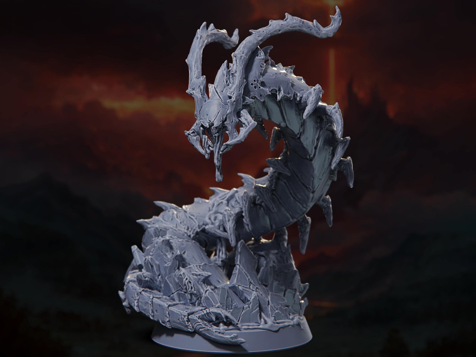 Magma Centipede - The Conflagration - Highly Detailed Resin 8k 3D Printed Miniature