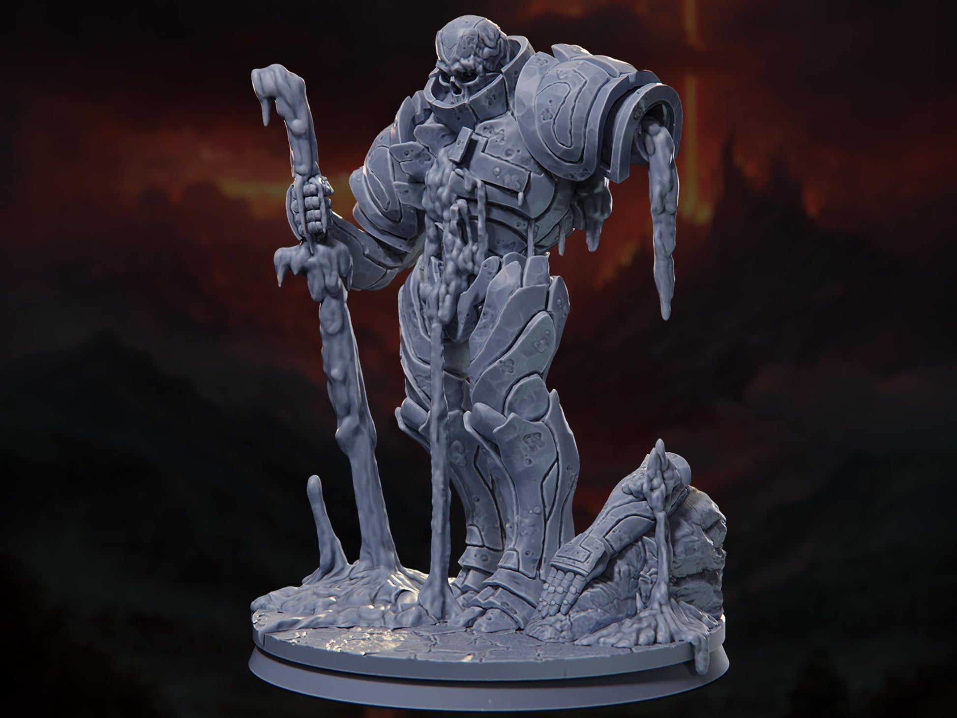 Unfinished Golem - The Conflagration - Highly Detailed Resin 8k 3D Printed Miniature