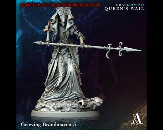 Grieving Brandmaven 3 - Gravebound: Queen's Wail - Highly Detailed Resin 8k 3D Printed Miniature