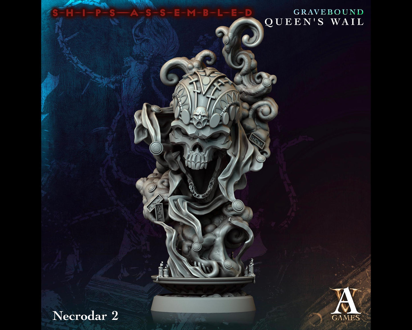 Necrodar 2 - Gravebound: Queen's Wail - Highly Detailed Resin 8k 3D Printed Miniature