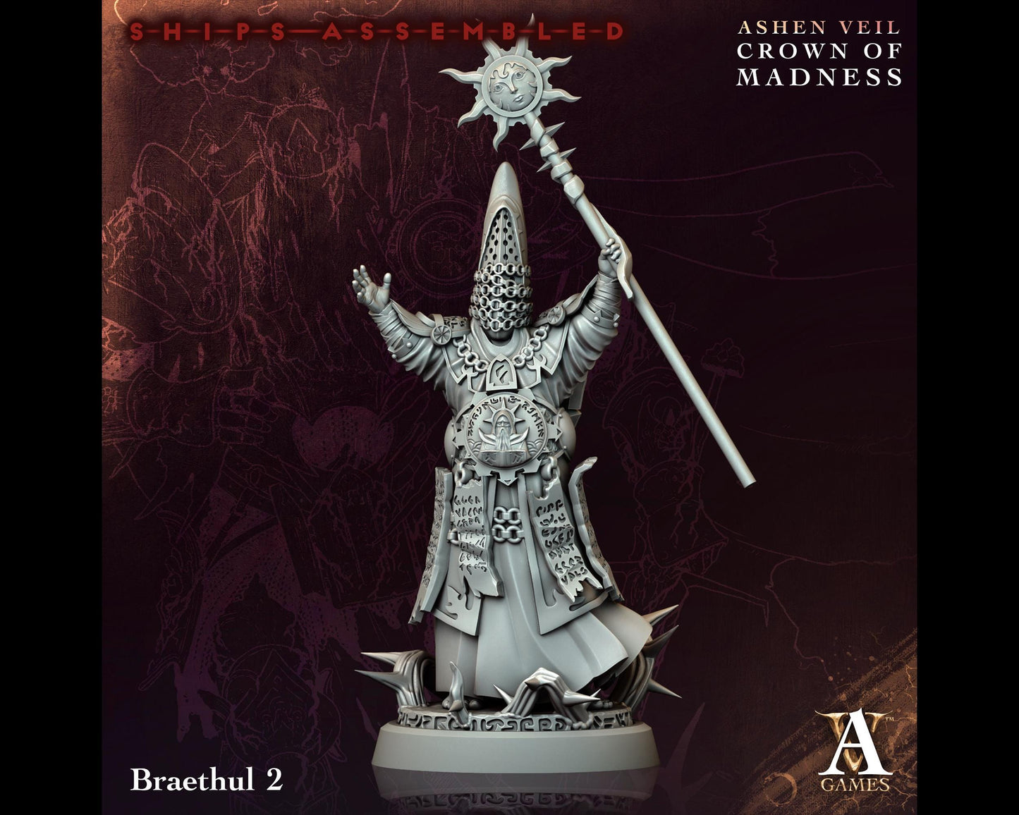 Braethul 2 - Crown of Madness - Highly Detailed Resin 8k 3D Printed Miniature