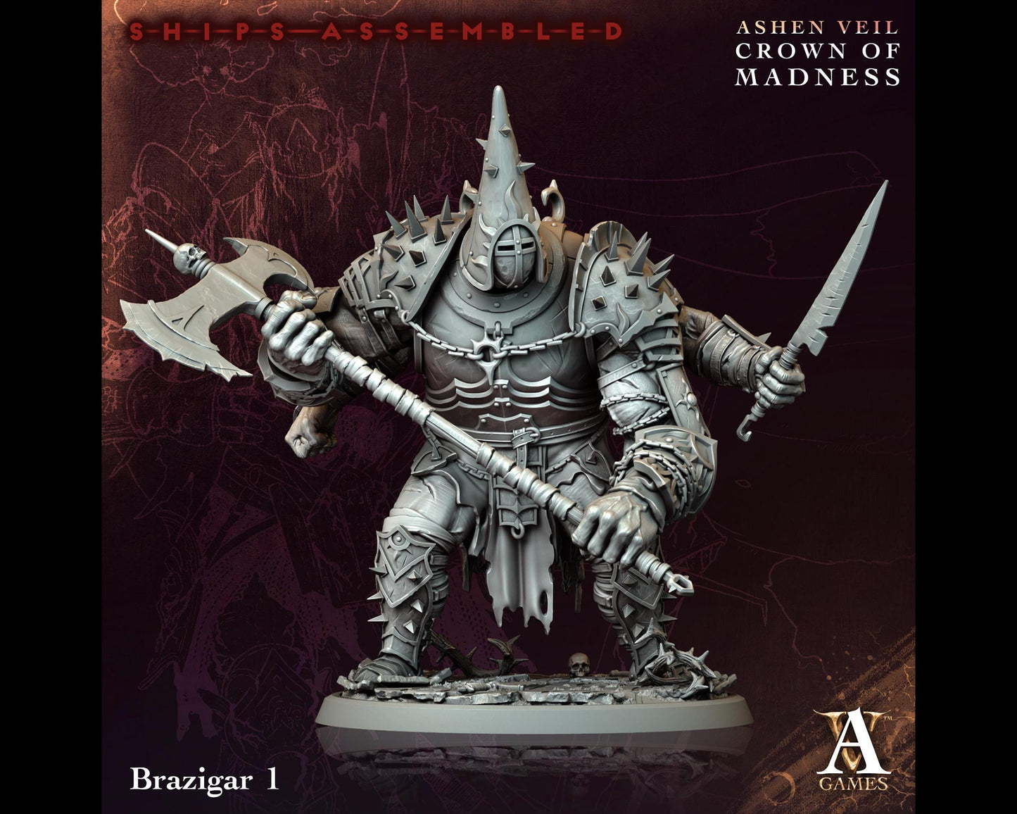 Brazigar 1 - Crown of Madness - Highly Detailed Resin 8k 3D Printed Miniature