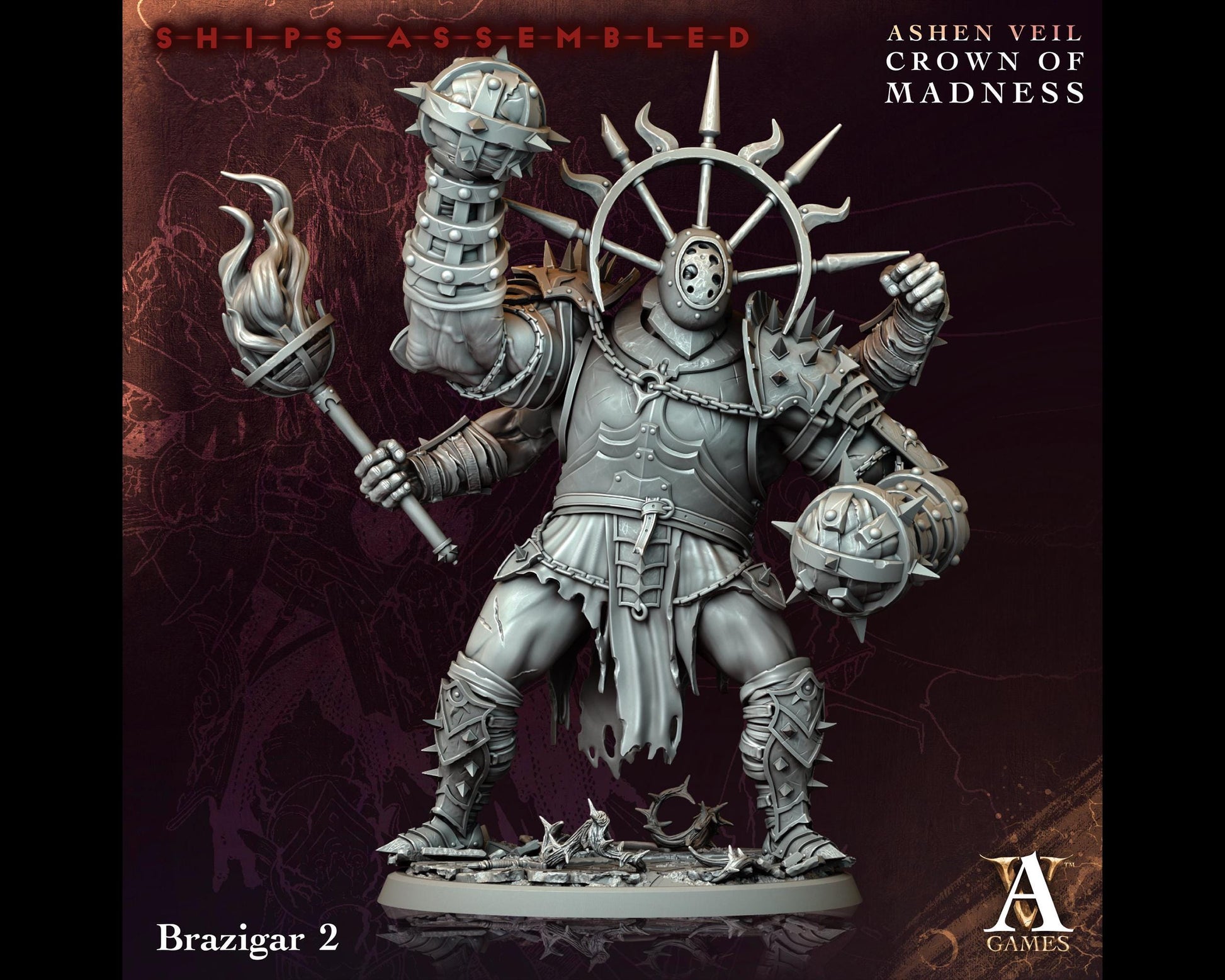 Brazigar 2 - Crown of Madness - Highly Detailed Resin 8k 3D Printed Miniature