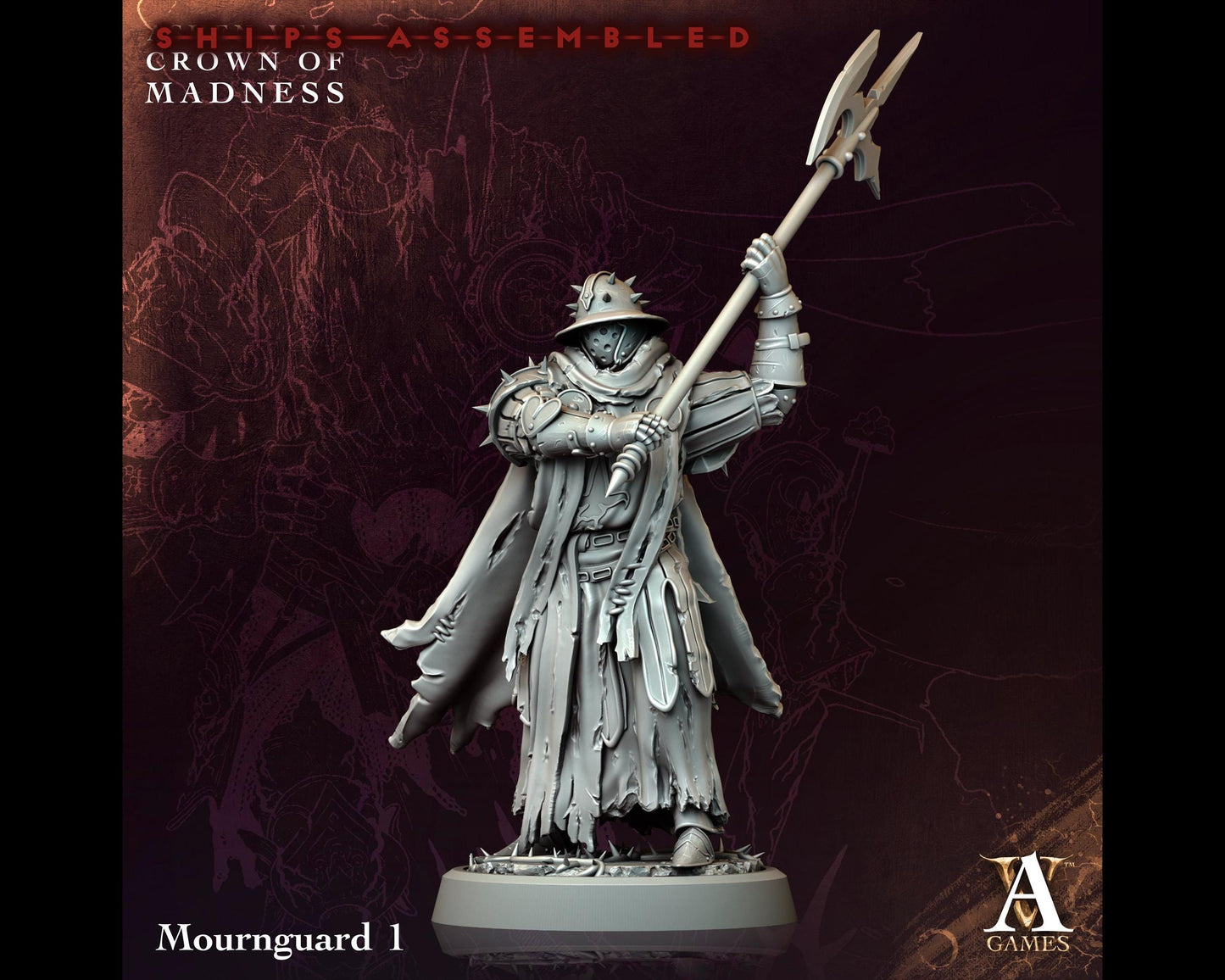 Mournguard 1 - Crown of Madness - Highly Detailed Resin 8k 3D Printed Miniature