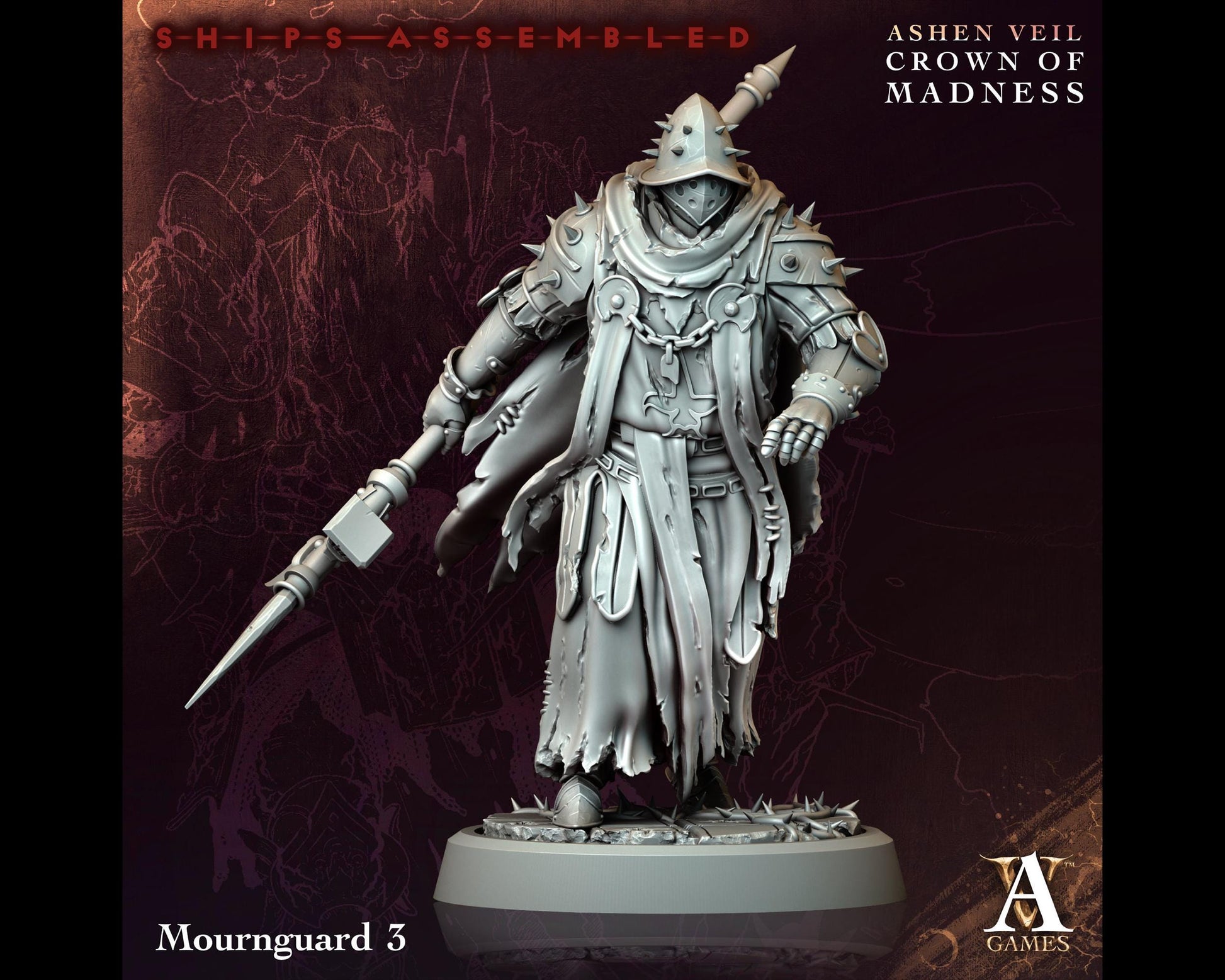 Mournguard 3 - Crown of Madness - Highly Detailed Resin 8k 3D Printed Miniature