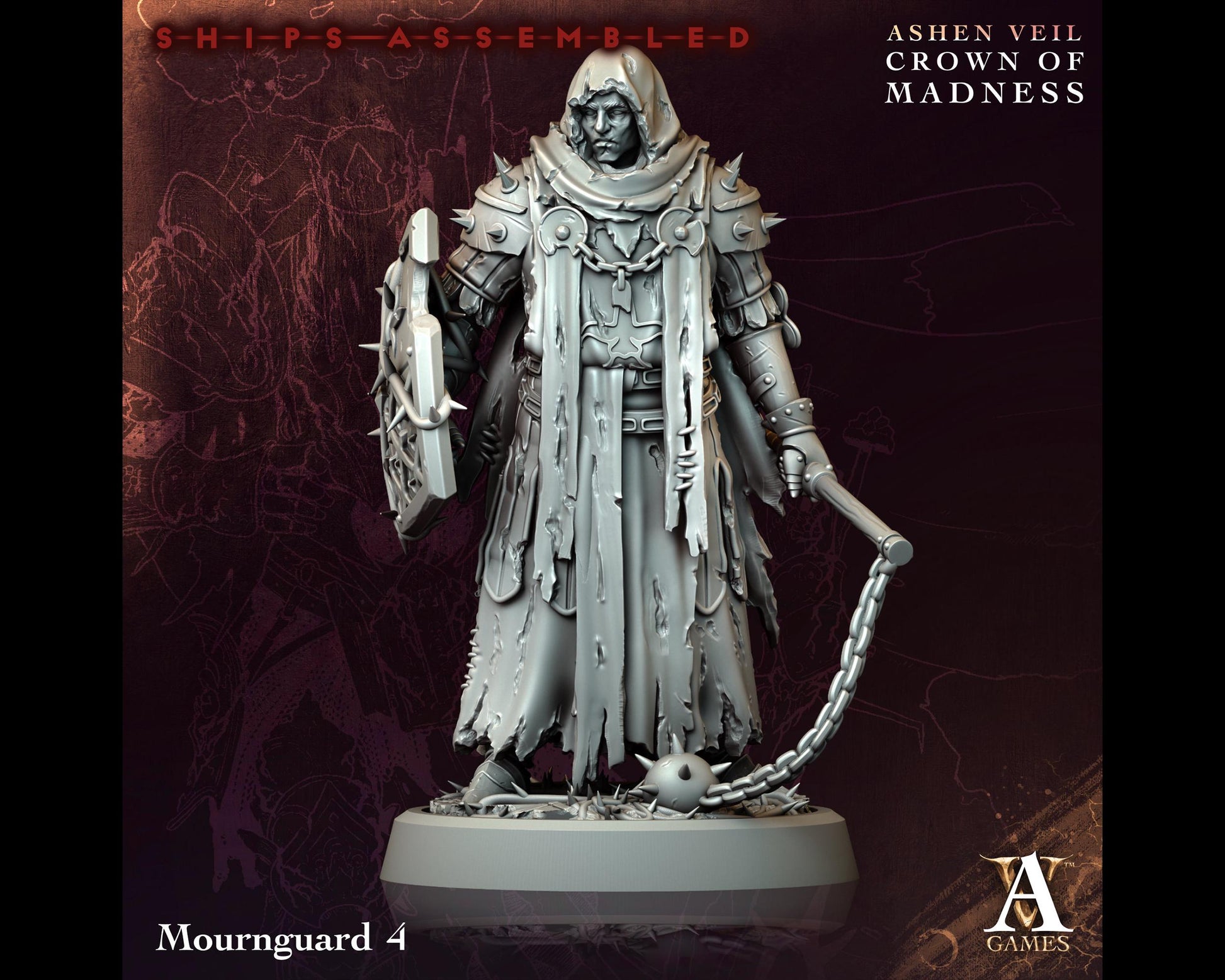 Mournguard 4 - Crown of Madness - Highly Detailed Resin 8k 3D Printed Miniature