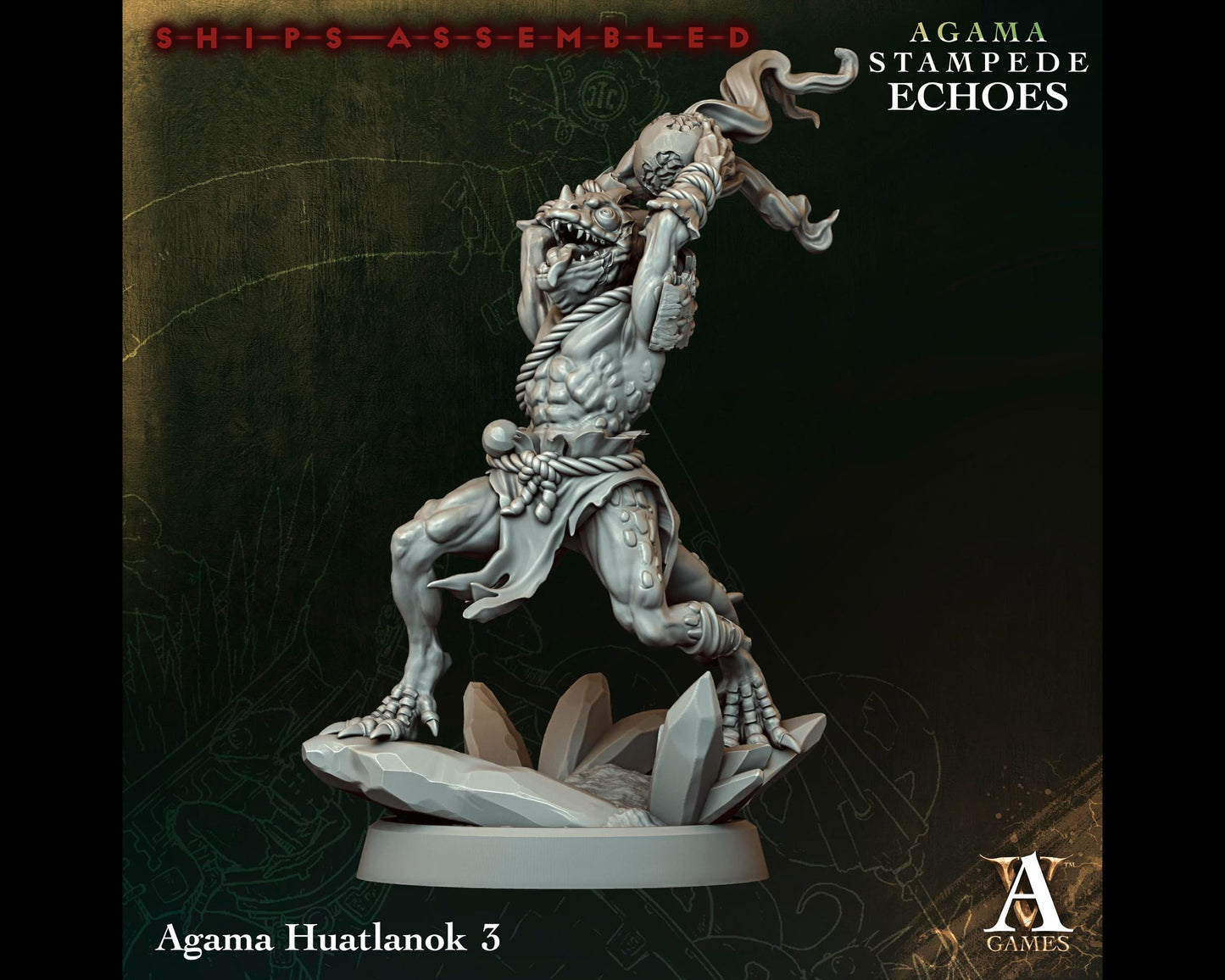 Huatlanok 3 - Stampede Echoes - Highly Detailed Resin 8k 3D Printed Miniature