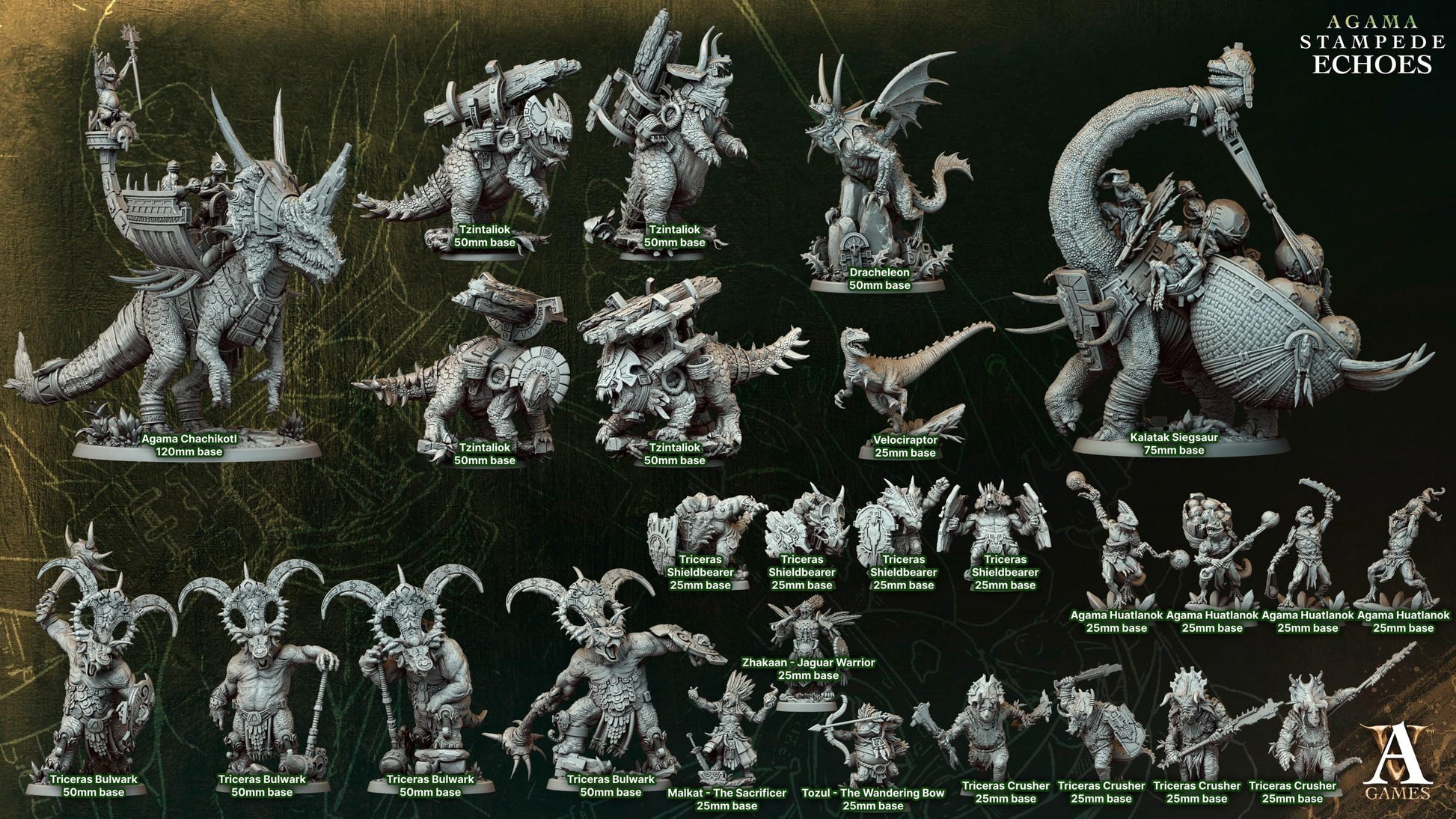 Triceras Crusher 1 - Stampede Echoes - Highly Detailed Resin 8k 3D Printed Miniature