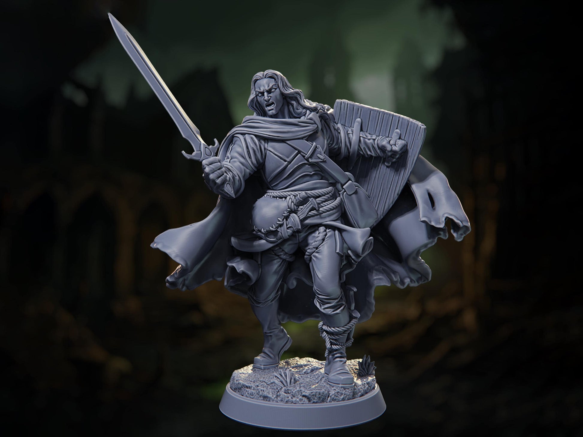 Garreth Ashcloak - Human Ranger/Fighter/Cleric - Death by Plague - Highly Detailed Resin 8k 3D Printed Miniature