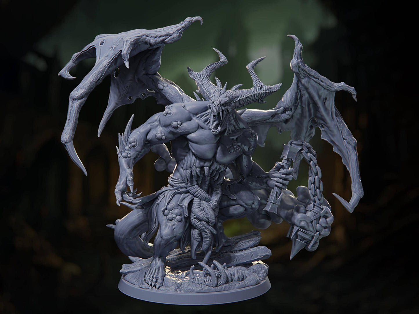 Plague Demon - Death by Plague - Highly Detailed Resin 8k 3D Printed Miniature
