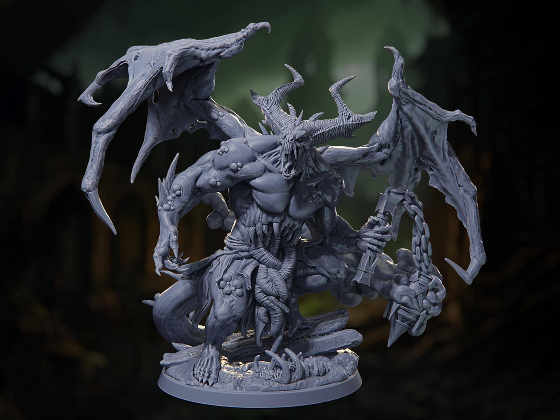 Plague Demon - Death by Plague - Highly Detailed Resin 8k 3D Printed Miniature