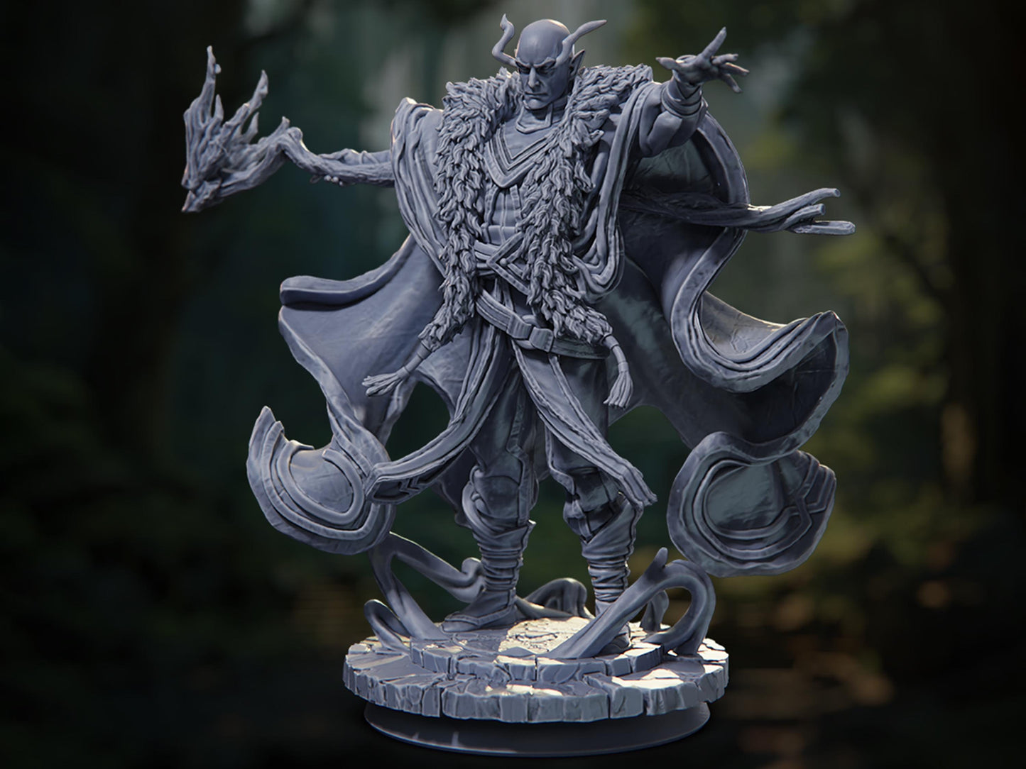 Fel'Harel - Elf Wizard/Sorcerer - Fall of the Eternal Kings - Highly Detailed Resin 8k 3D Printed Miniature