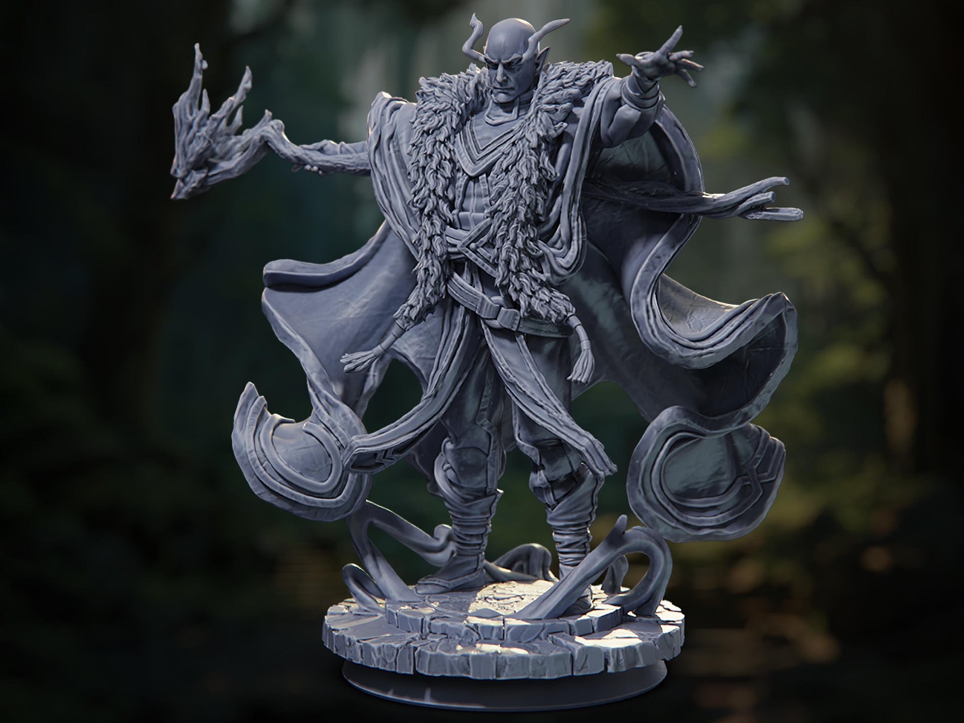 Fel'Harel - Elf Wizard/Sorcerer - Fall of the Eternal Kings - Highly Detailed Resin 8k 3D Printed Miniature