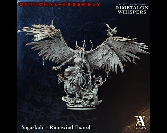 Sagaskald, Rimewind Exarch - Rimetalon Whispers - Highly Detailed Resin 8k 3D Printed Miniature
