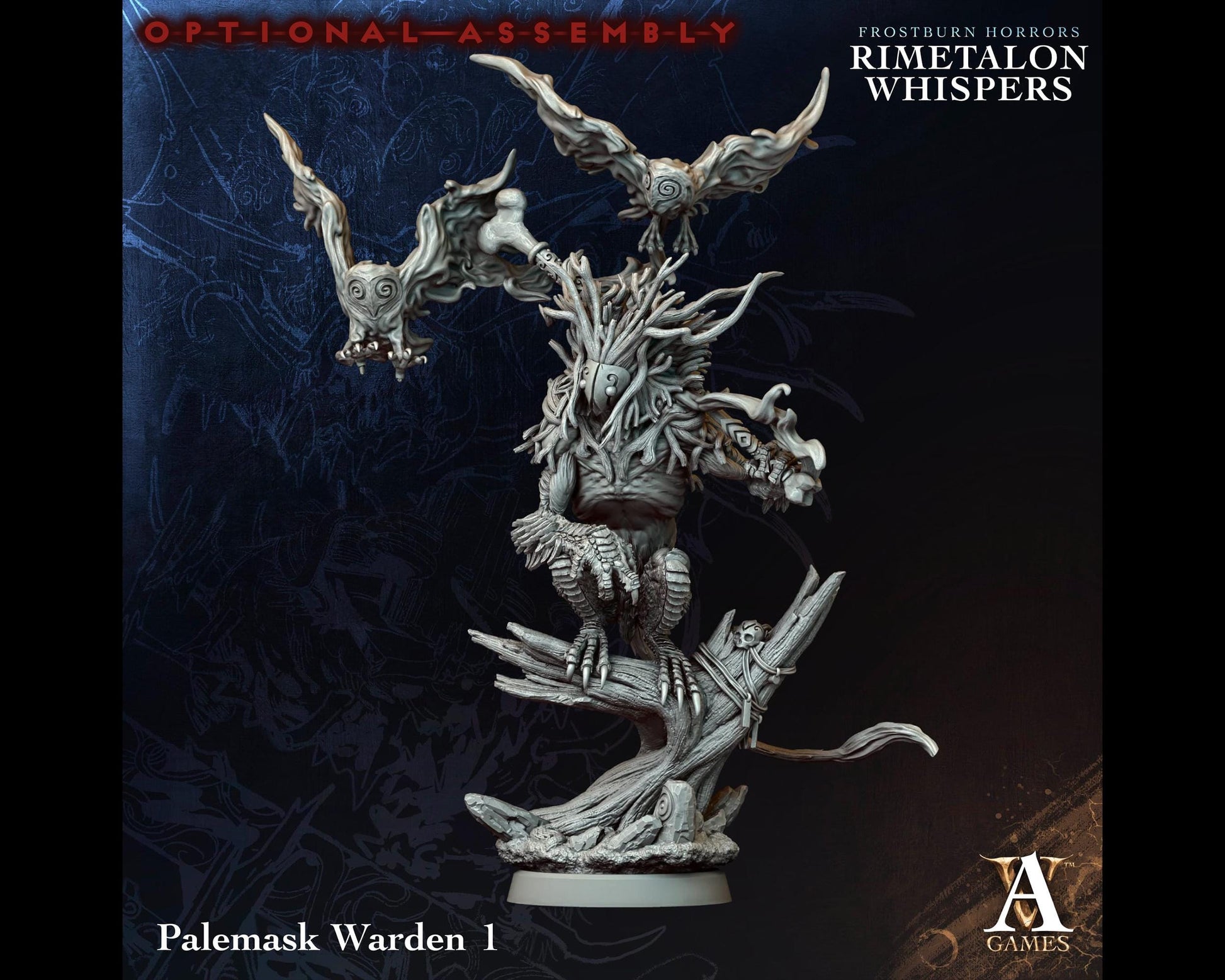 Palemask Warden 1 - Rimetalon Whispers - Highly Detailed Resin 8k 3D Printed Miniature