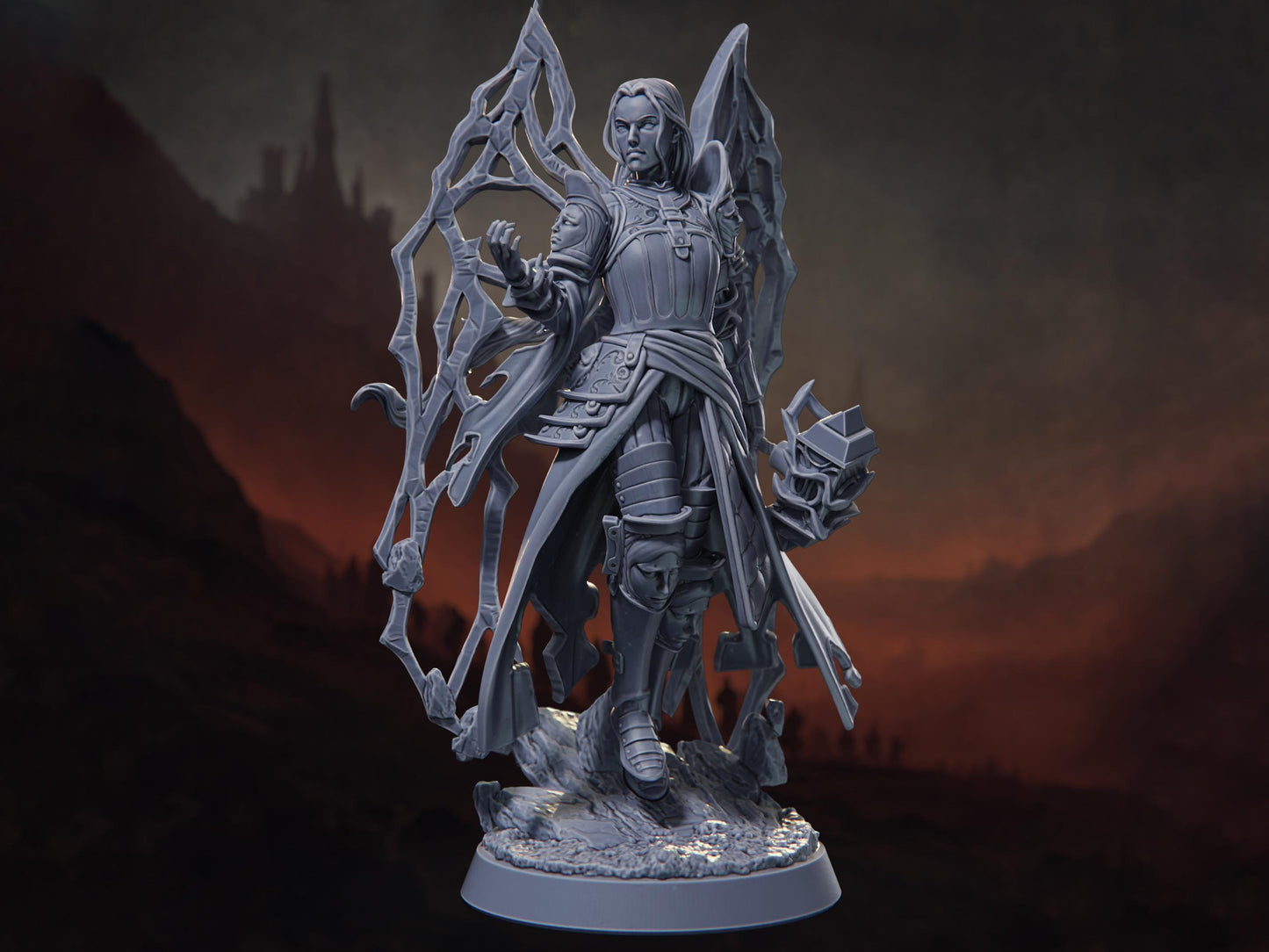 Vaelyra - Crusade of Penitence - Highly Detailed Resin 8k 3D Printed Miniature