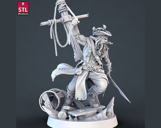 Pirate Captain - High Detail Resin 3D Printed Miniature