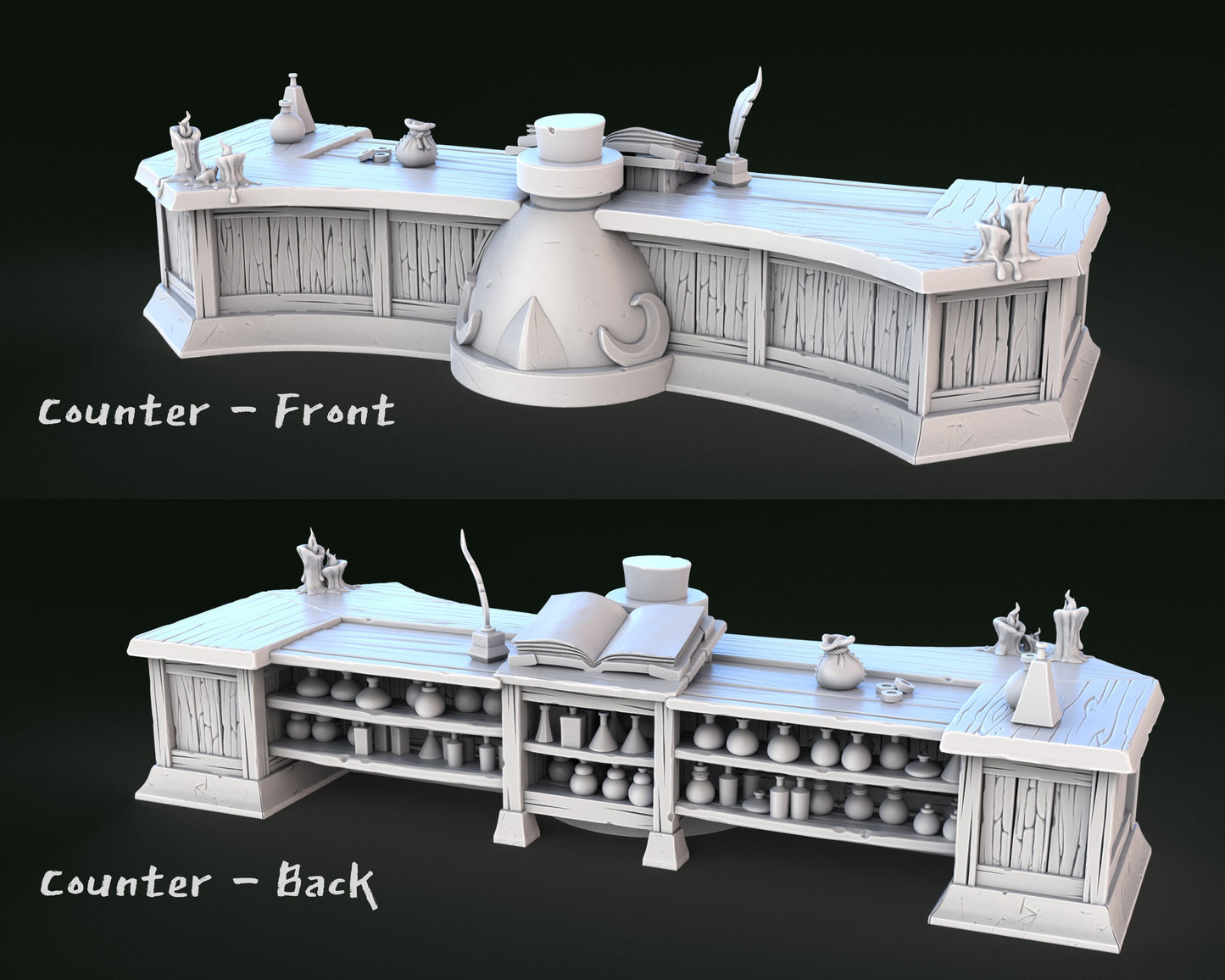 Potion/Poison Vendor Set - High Detail Resin 3D Printed Miniatures and Props