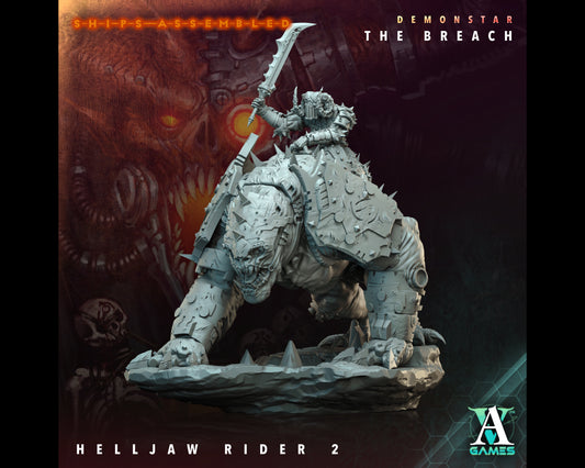 Helljaw Rider 2 - Demonstar: The Breach - Highly Detailed Resin 8k 3D Printed Miniature