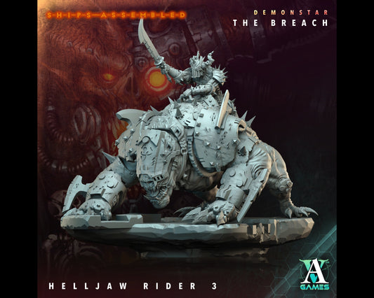 Helljaw Rider 3 - Demonstar: The Breach - Highly Detailed Resin 8k 3D Printed Miniature