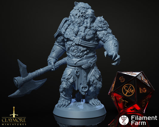 Werebear - The Frostwind War - Highly Detailed Resin 8k 3D Printed Miniature